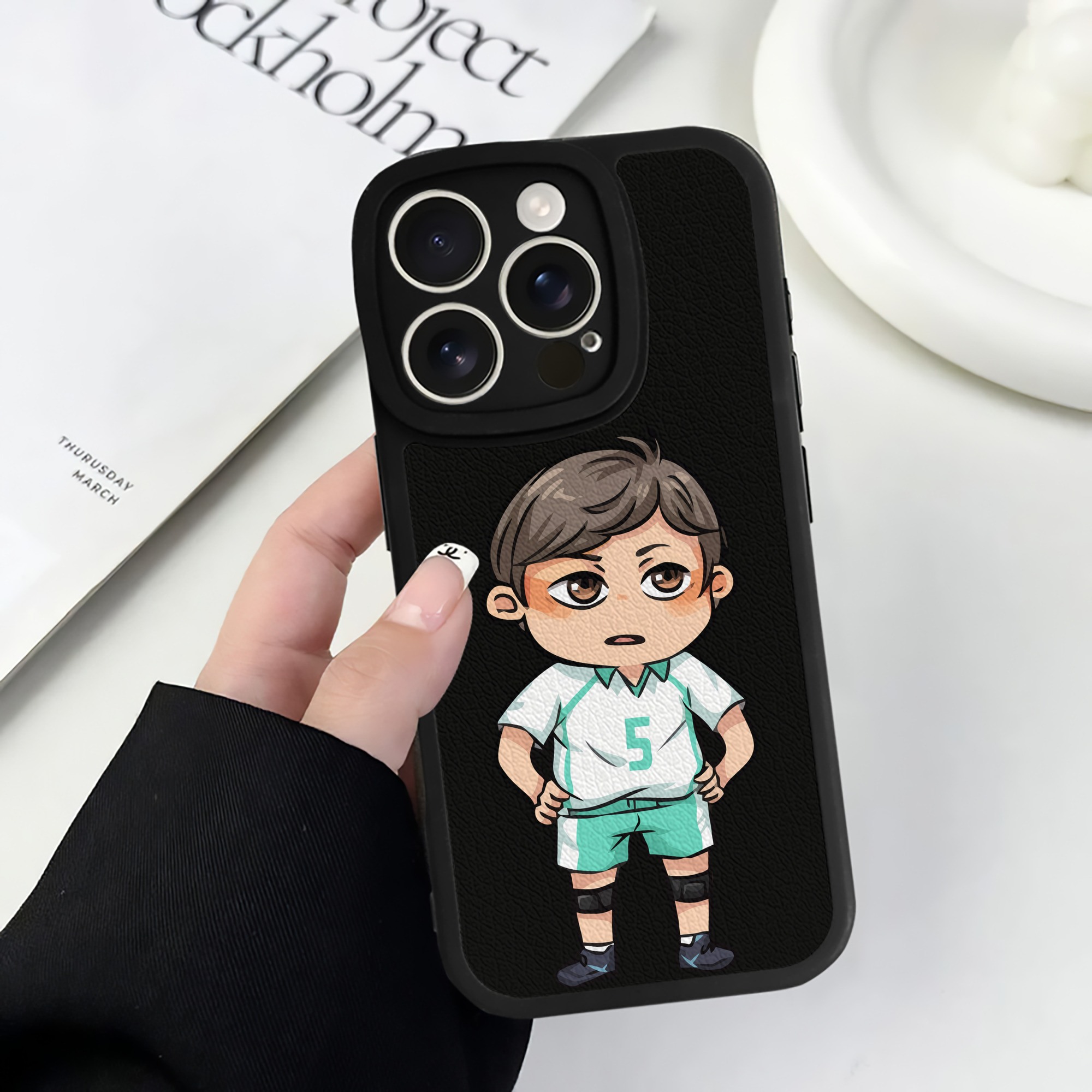 （画像用） ハイキュー!! Haikyu!! 【iPhone 16シリーズ対応】シリコンスマホケース（レザー調） 材質：シリコン